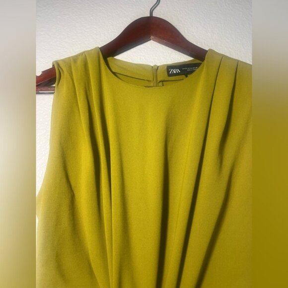 Zara Olive Green Cut-Out Dress - XS - Picture 3 of 5